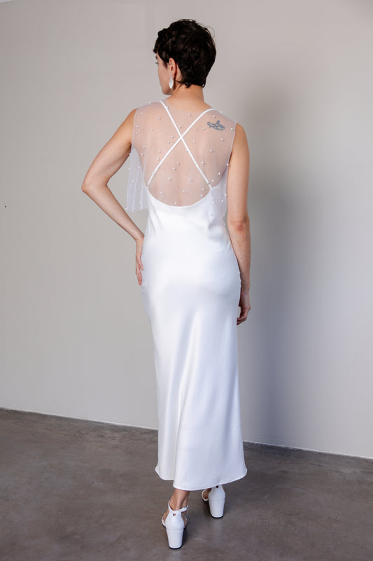 Midi Cross-Back Slip Dress